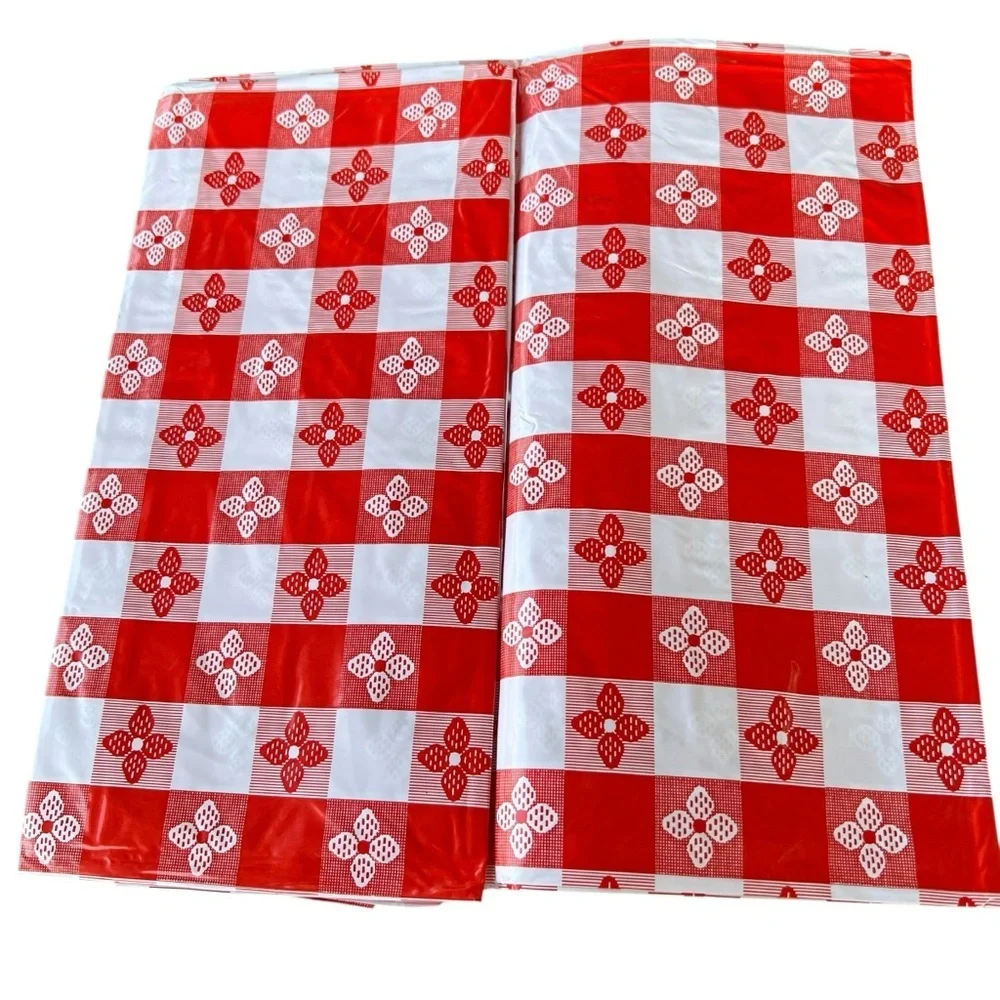 VTG Picnic Tablecloth 3-Piece Bundle Red Green Check Dixie Veripretty Wellington